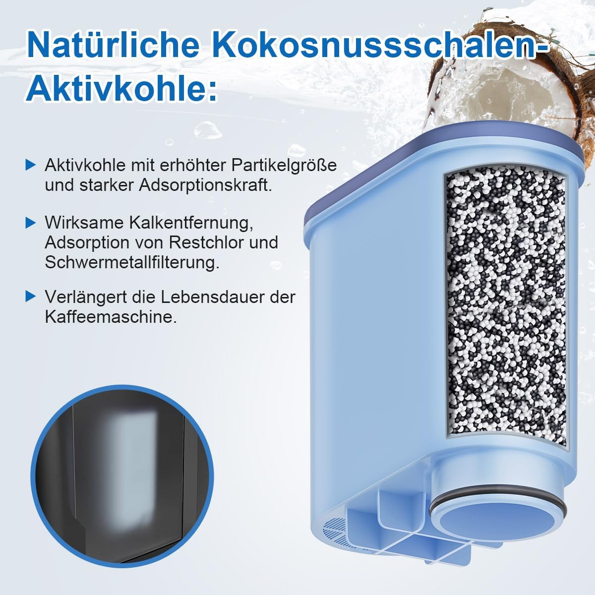 Detalle 2 de Filswa Wasserfilter CA6707/CA6903 für Philips Saeco LatteGo 6 Stück