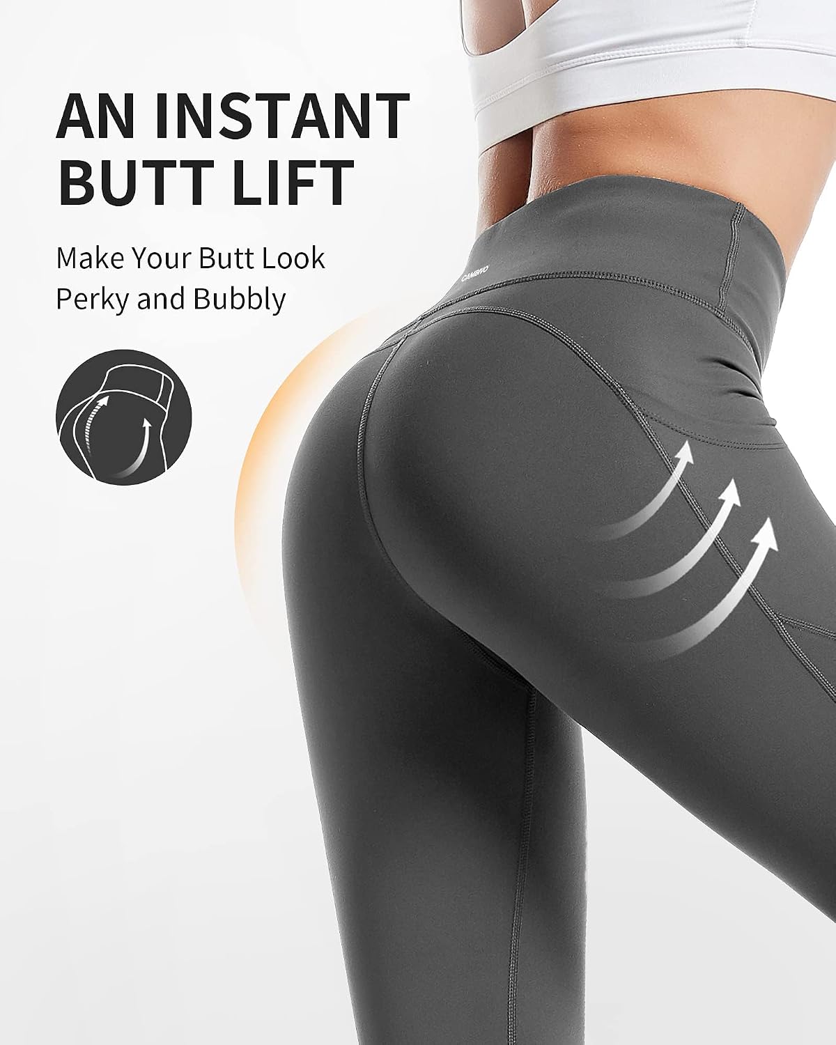 Thumbnail 3 de CAMBIVO women’s high waisted yoga pants with pockets (gym leggings for workouts and running)