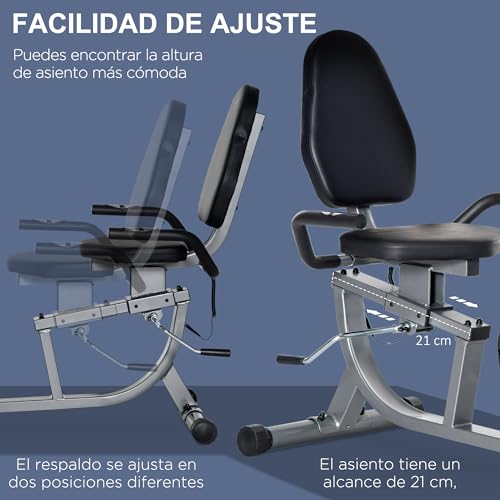 Thumbnail 4 de HOMCOM Bicicleta Estática Reclinada con Resistencia y Pantalla 🚴♀