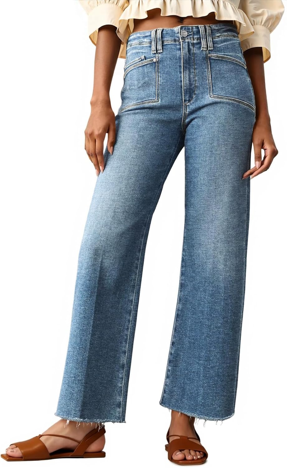 Detalle de Cicy Bell High Waisted Cropped Jeans