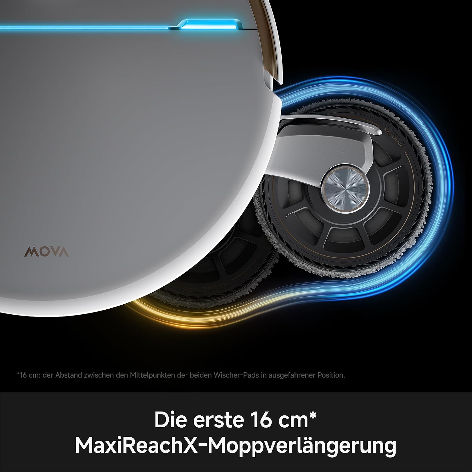 Detalle de Mova V70 Ultra Complete X: Saugroboter mit MaxiReachX-Doppelverlängerung, Seitenbürsten & Mopp