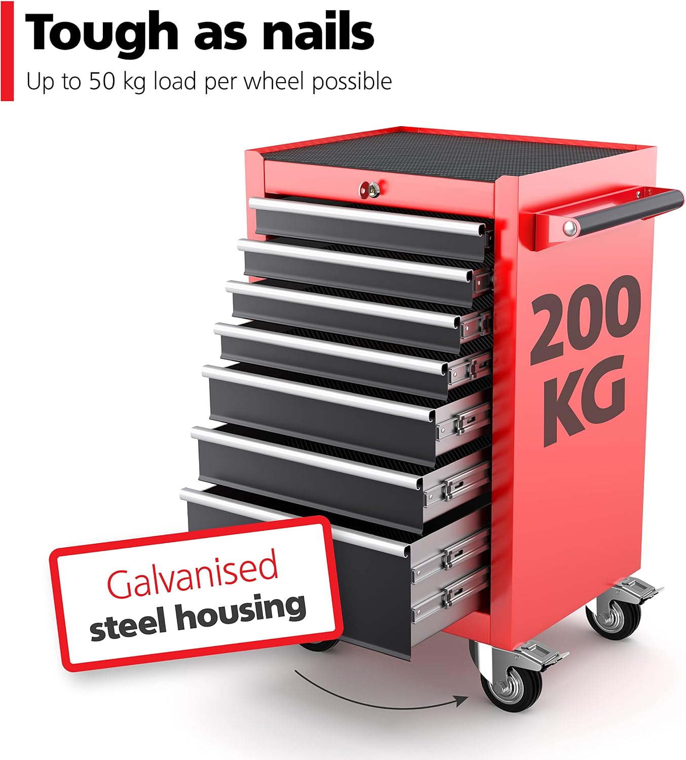 Detalle de RAVN HAMAN zwenkwielen van 75 mm met rem, set van 4, 50 kg per wiel