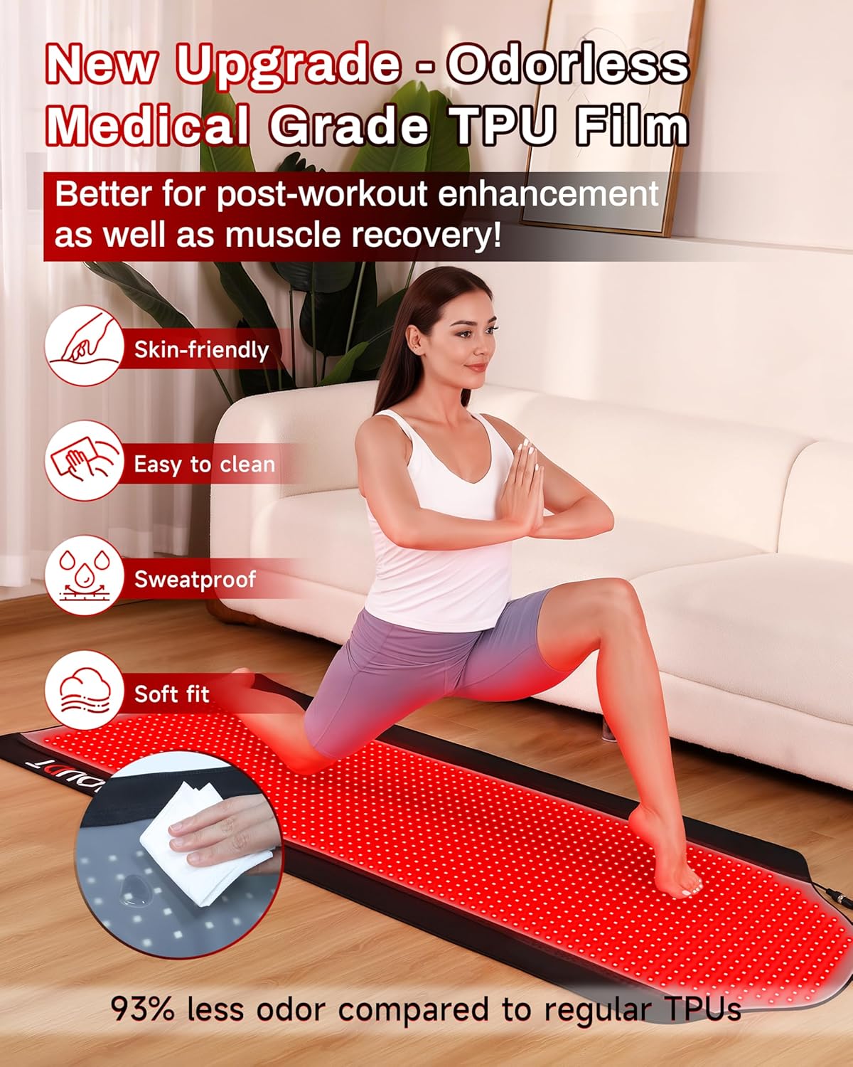 Thumbnail 3 de Kaoudt 2026 Medical-Grade TPU Red Light Therapy Mat for Full Body Pain Relief