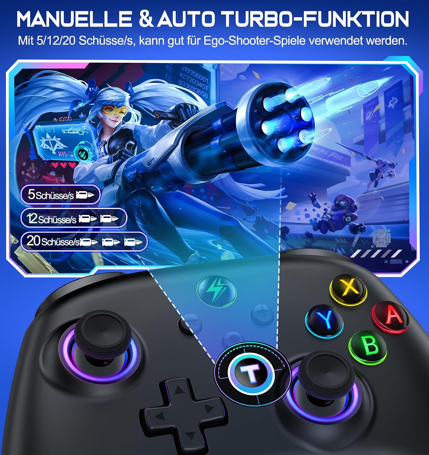 Thumbnail 4 de HELLCOOL Kabellos Controller 1000 mAh für Switch