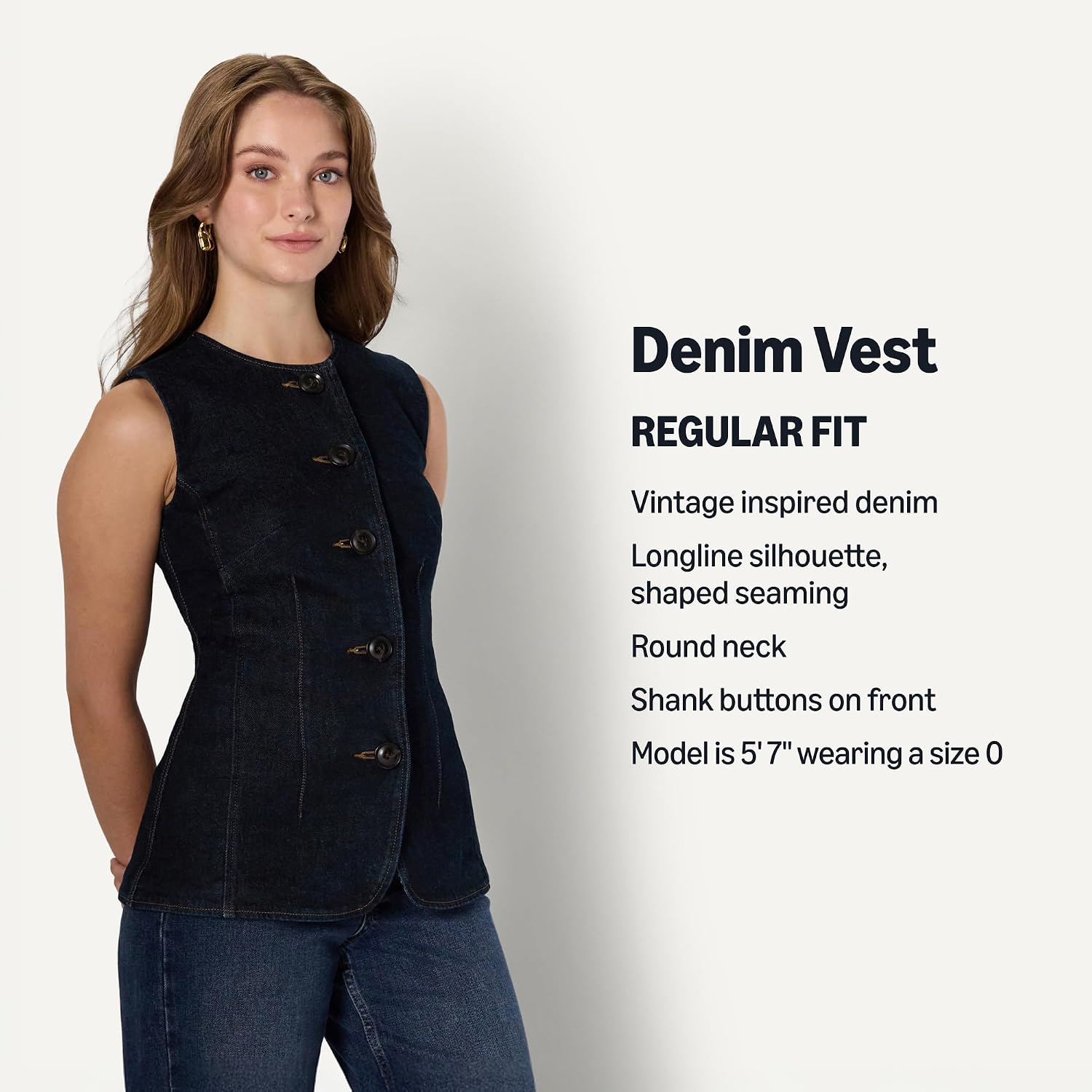 Detalle 2 de Amazon Essentials Demi's Pick Denim Button Vest for Women
