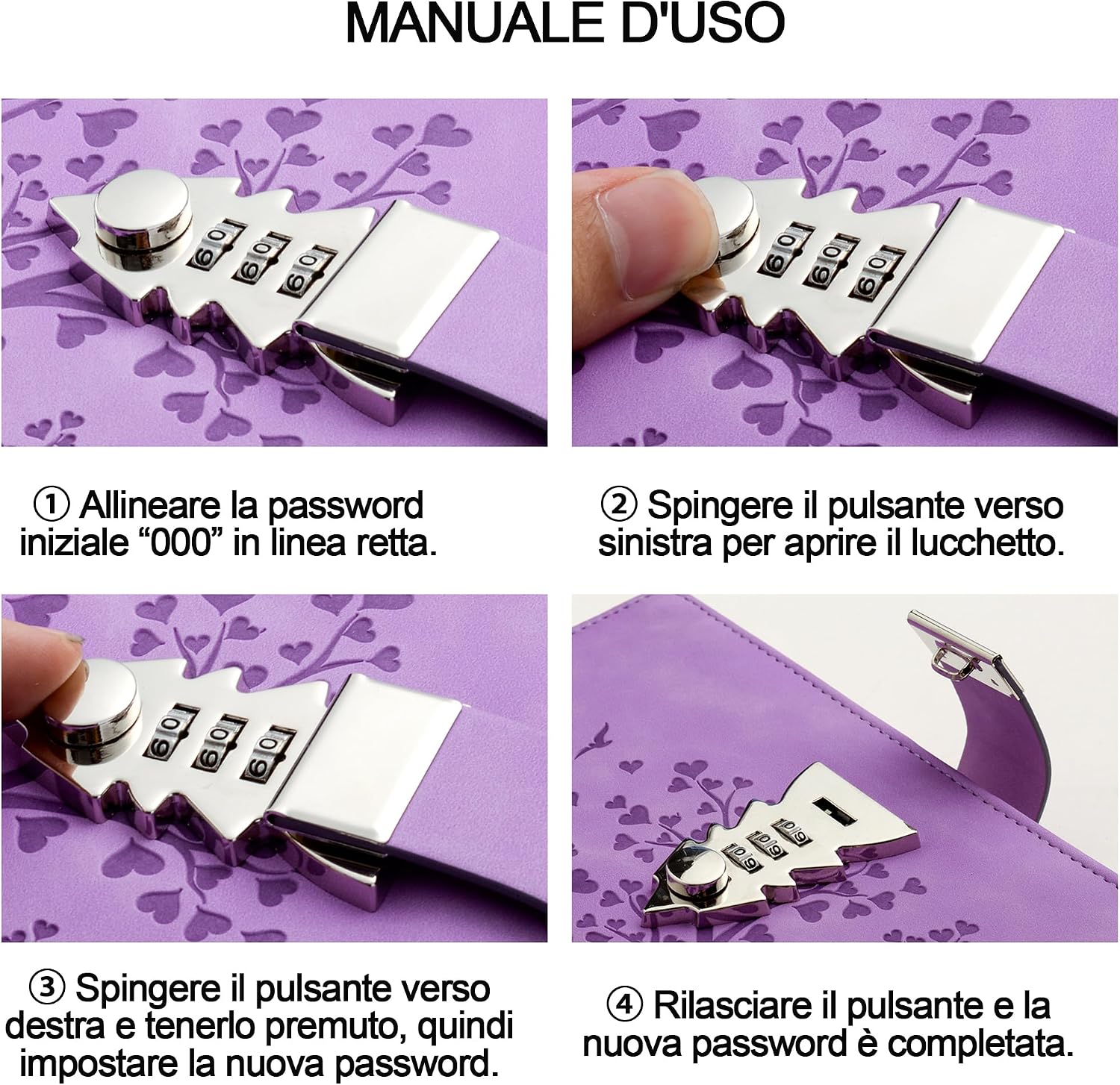 Thumbnail 3 de Diario Segreto A5 HwxBen Lavanda con Lucchetto, 240 pagine con blocco a codice