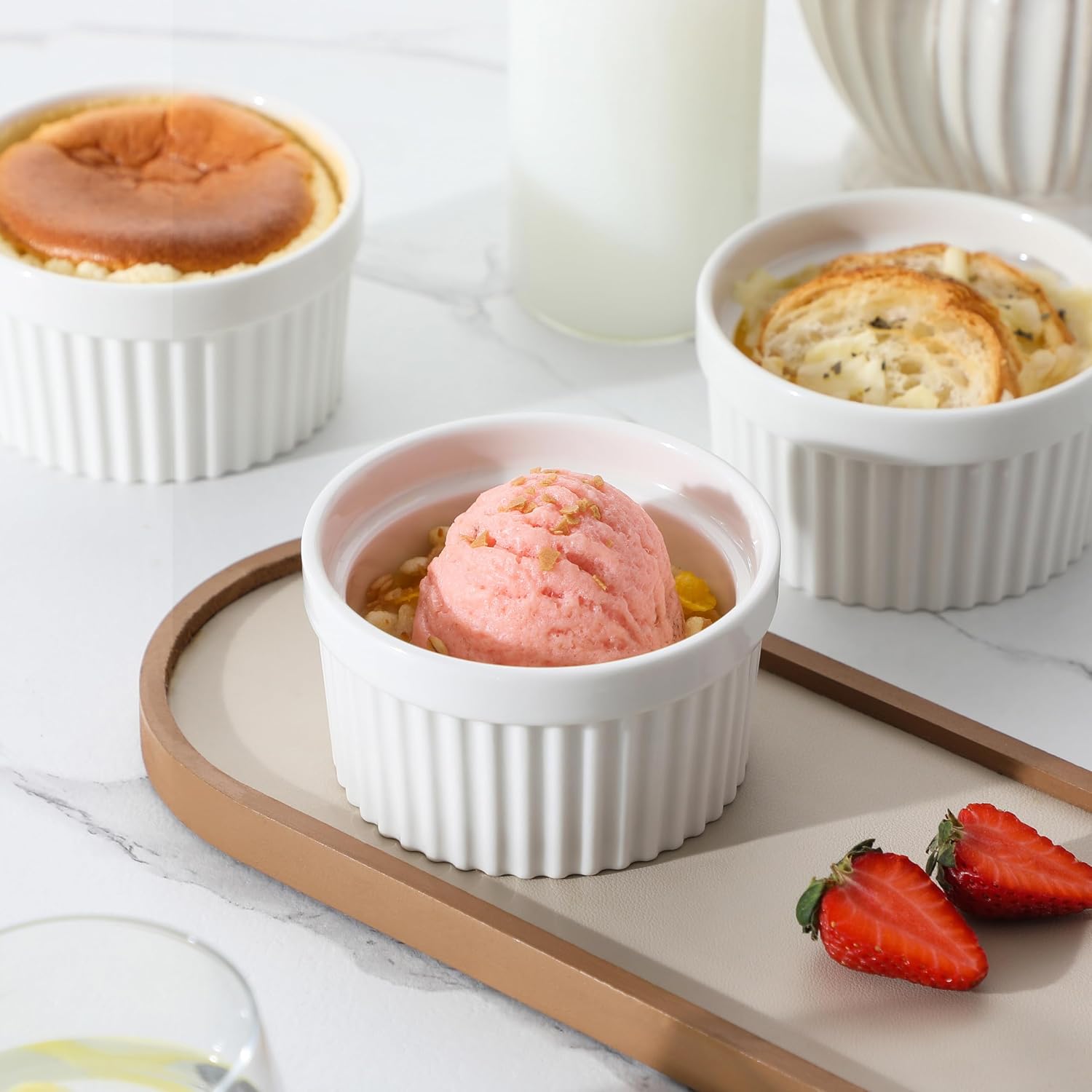 Thumbnail 5 de MALACASA Porcelain Ramekins 10 oz