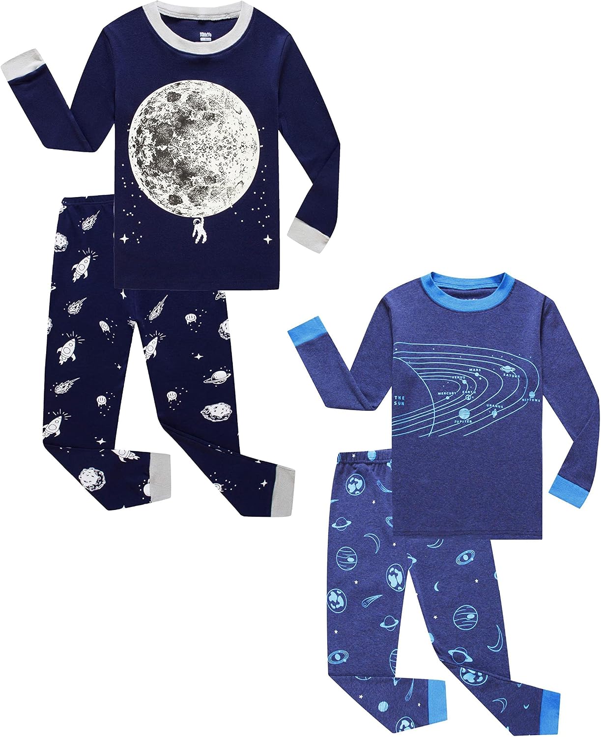 Detalle de KikizYe 2022SD-WSJ Kids Pajama Set, 100% Cotton Tee and Matching Pants