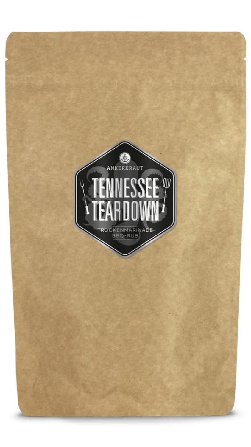 Detalle de Ankerkraut Tennessee Teardown BBQ Rub Gewürzmischung zum Grillen, Memphis Style, 200 g im Streuer