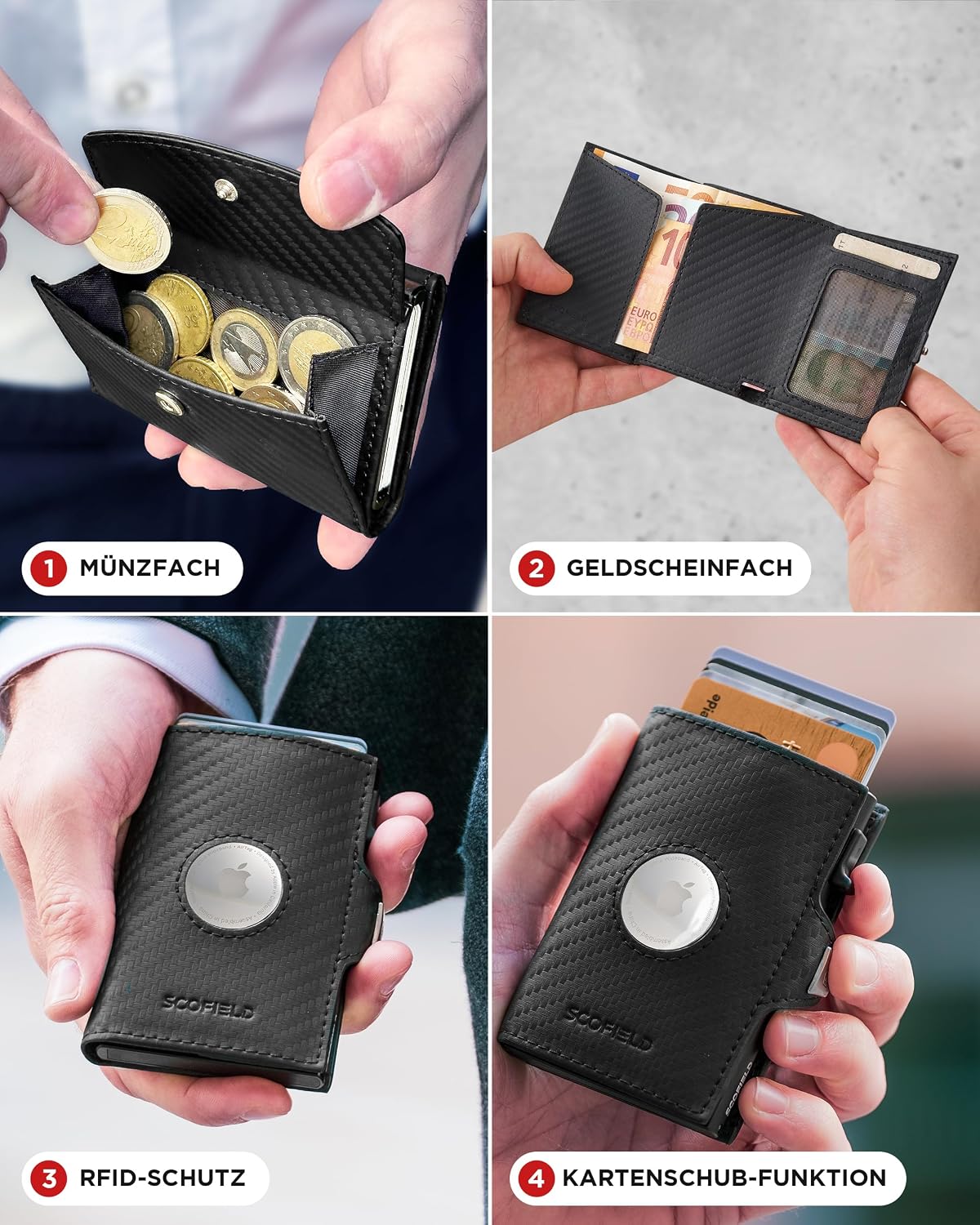 Detalle 2 de SF SCOFIELD Airtag Wallet 9-10 Karten