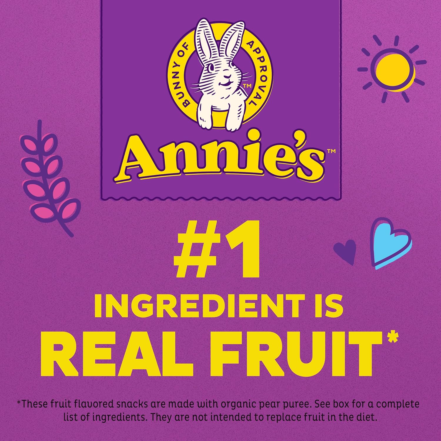 Detalle de Annie's TS0417-A700ML-M472 Organic Bunny Fruit Snacks, 42 Pouches