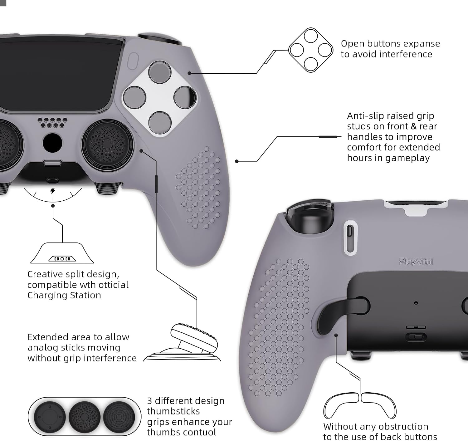 Thumbnail 2 de PlayVital 3D Studded Edition silicone PS5 Edge cover