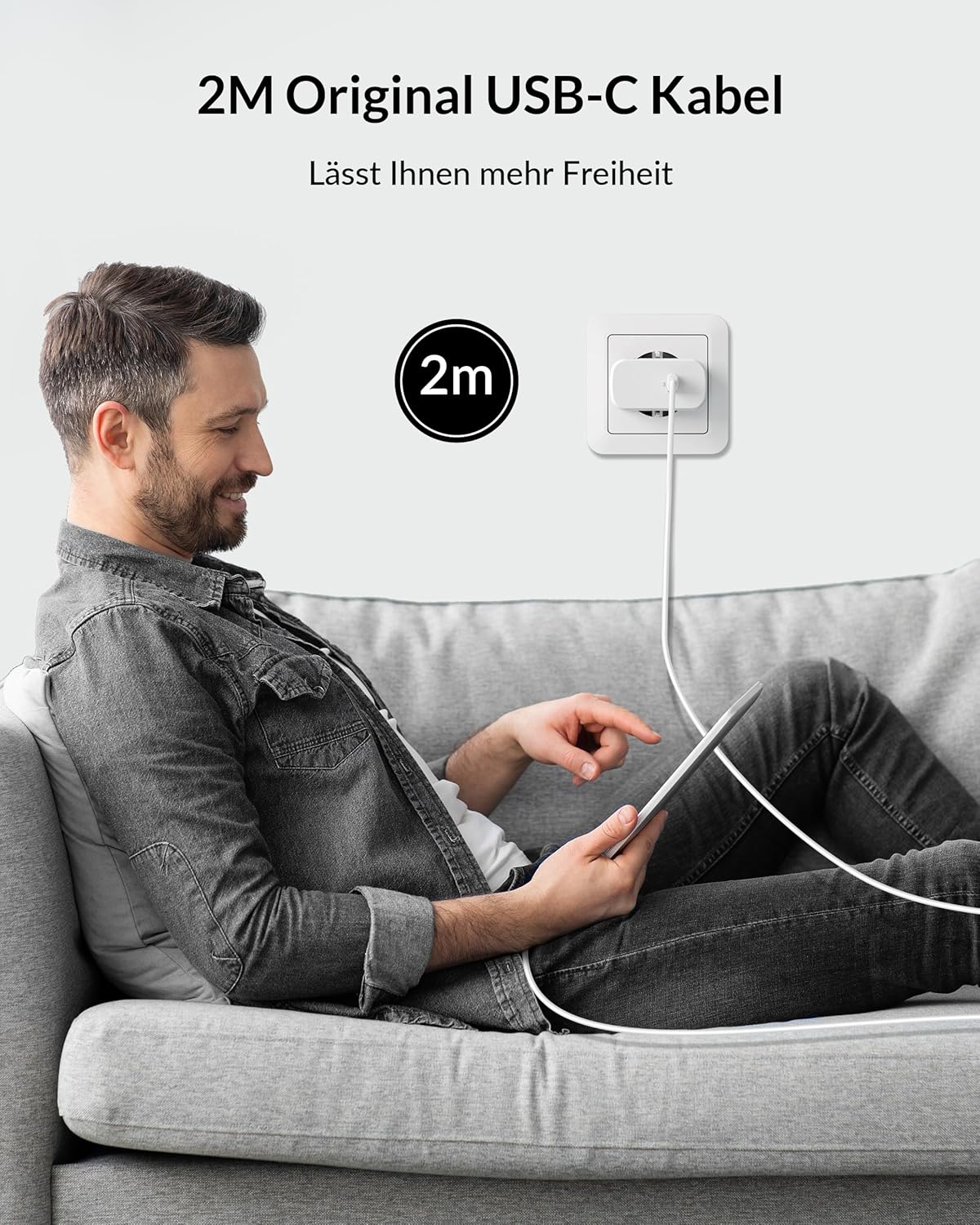 Thumbnail 5 de 70-W-USB-C-Netzteil für MacBook: 2M Ladekabel (70W) für MacBook Air/Pro, iPad & iPhone