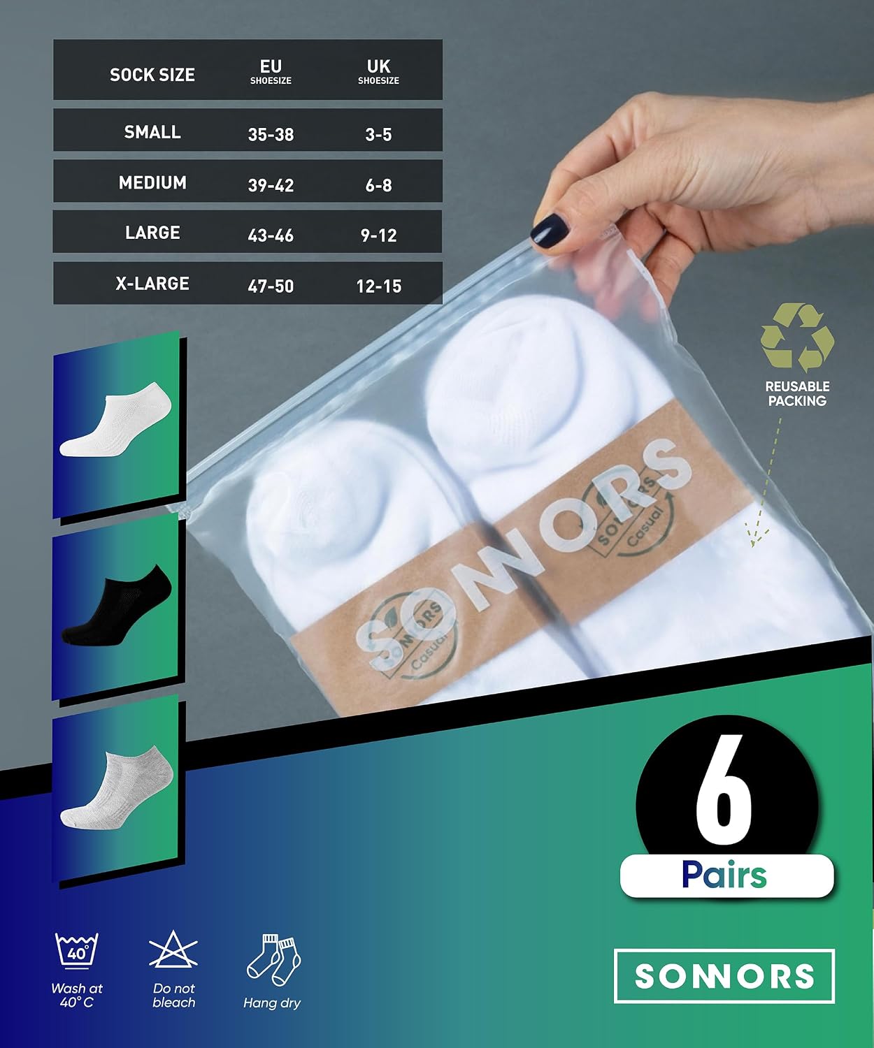 Thumbnail 6 de SONNORS ankle socks 6 pairs, anti blister