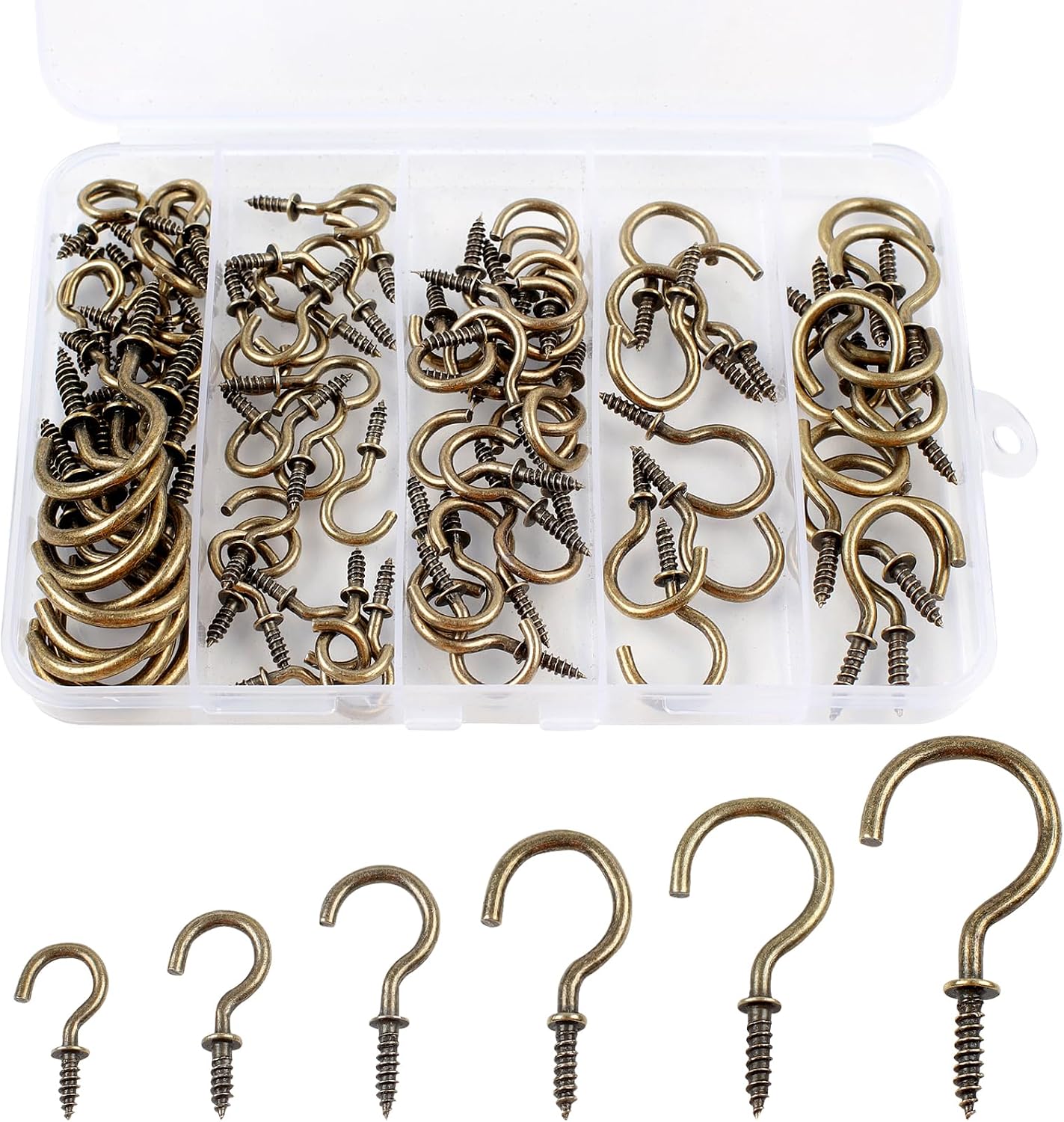 Detalle de Romeda 14BG0003 Ceiling Hooks, 90-Piece Bronze Stainless Steel Kit
