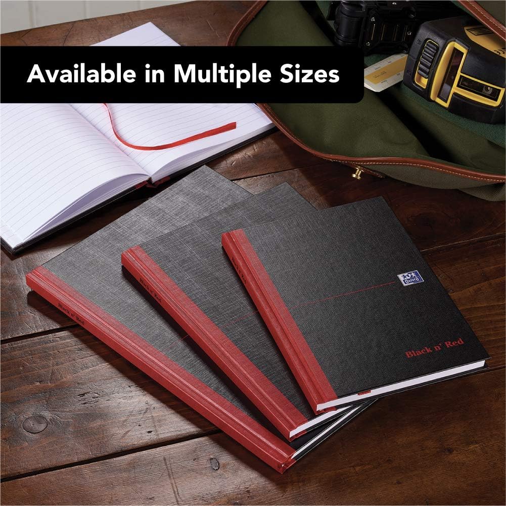 Thumbnail 5 de Oxford Black n' Red A5 Notebook – Hardback Casebound, Ruled, 192 Pages (Pack of 3)