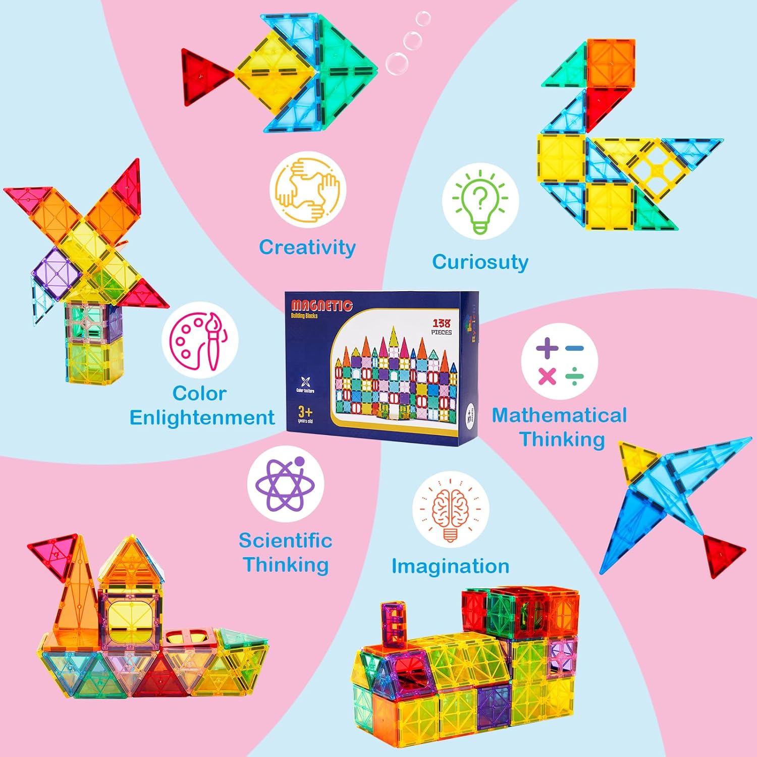 Thumbnail 4 de Ryoichi 138-piece Magnetic Tiles Set 🧩