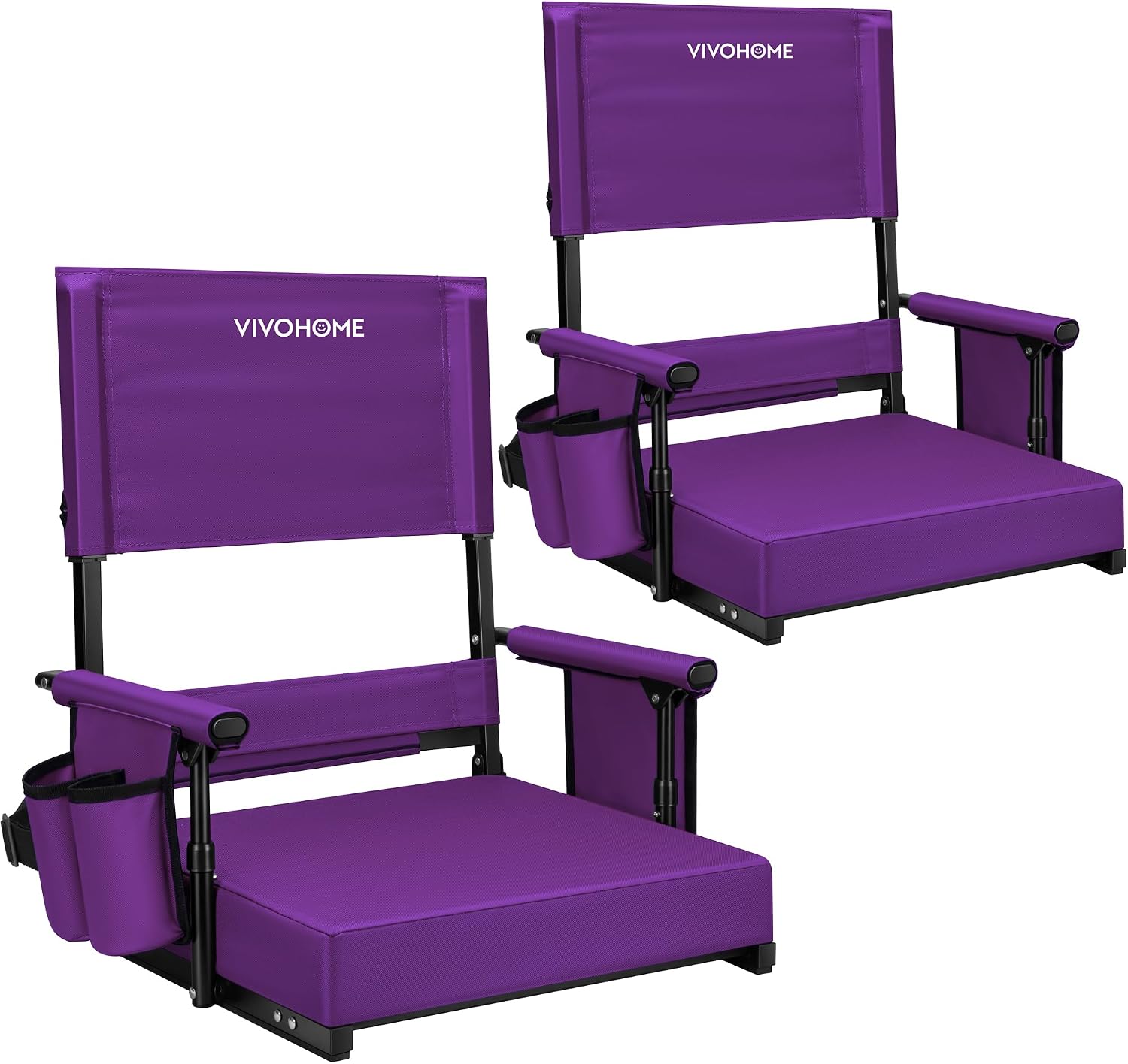Detalle de VIVOHOME VH1726-PU Stadium Seats, 2-Pack with Adjustable Backrests