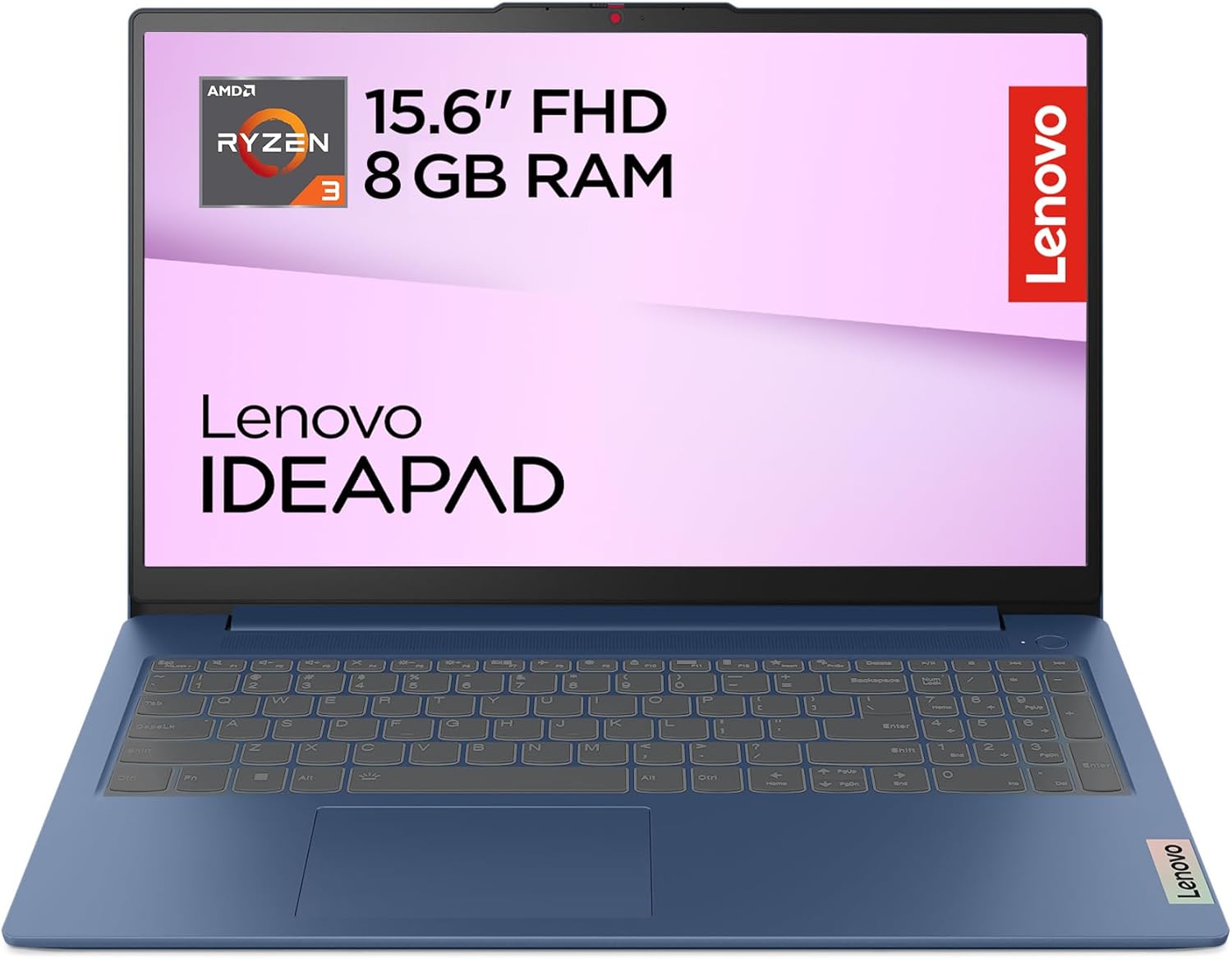 Detalle de Lenovo IdeaPad Slim 3 15.6" FHD – Ryzen 3 7330U, 8 GB RAM, 512 GB SSD, Abyss Blue, Windows 11