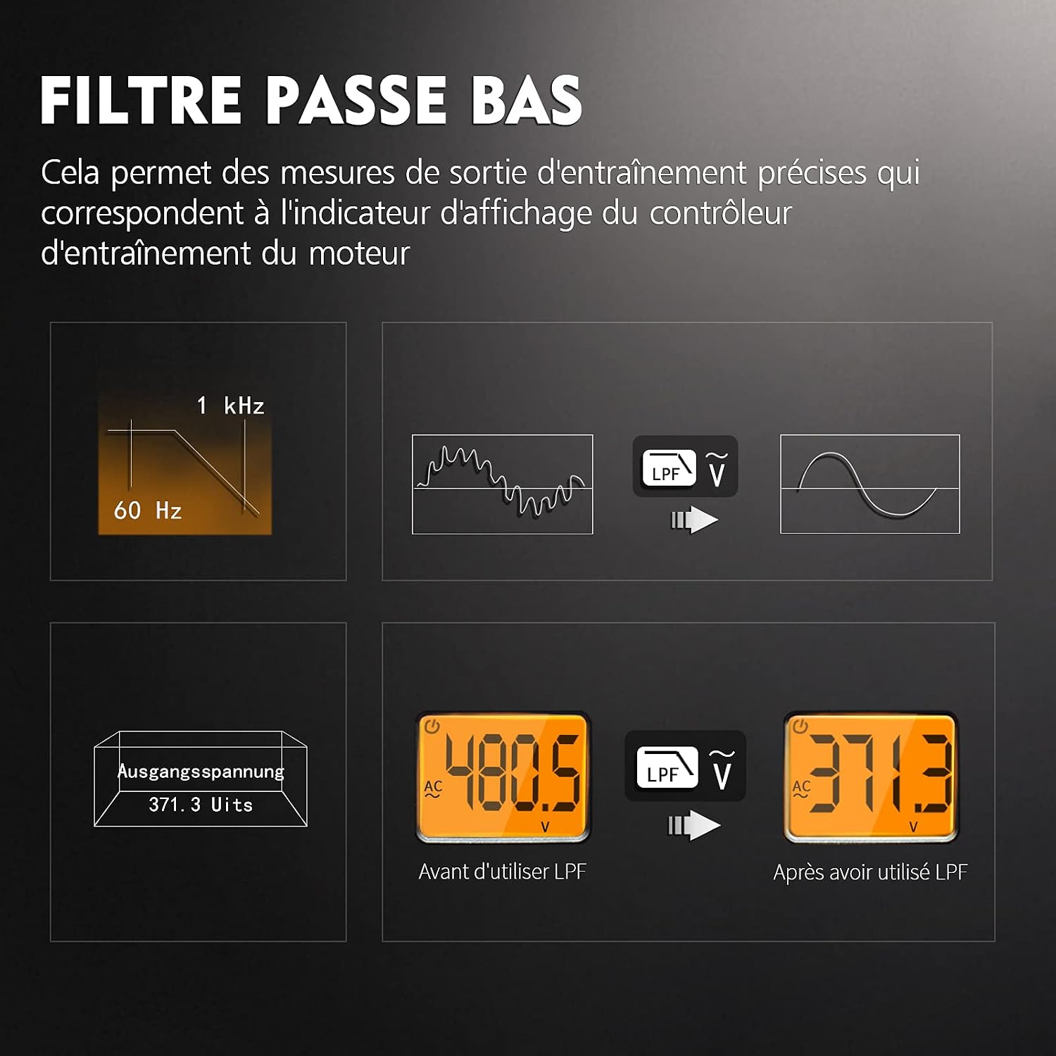Detalle 2 de KAIWEETS pince ampèremétrique numérique CA/CC 0–600A TRMS (multimètre 6 000 comptes)