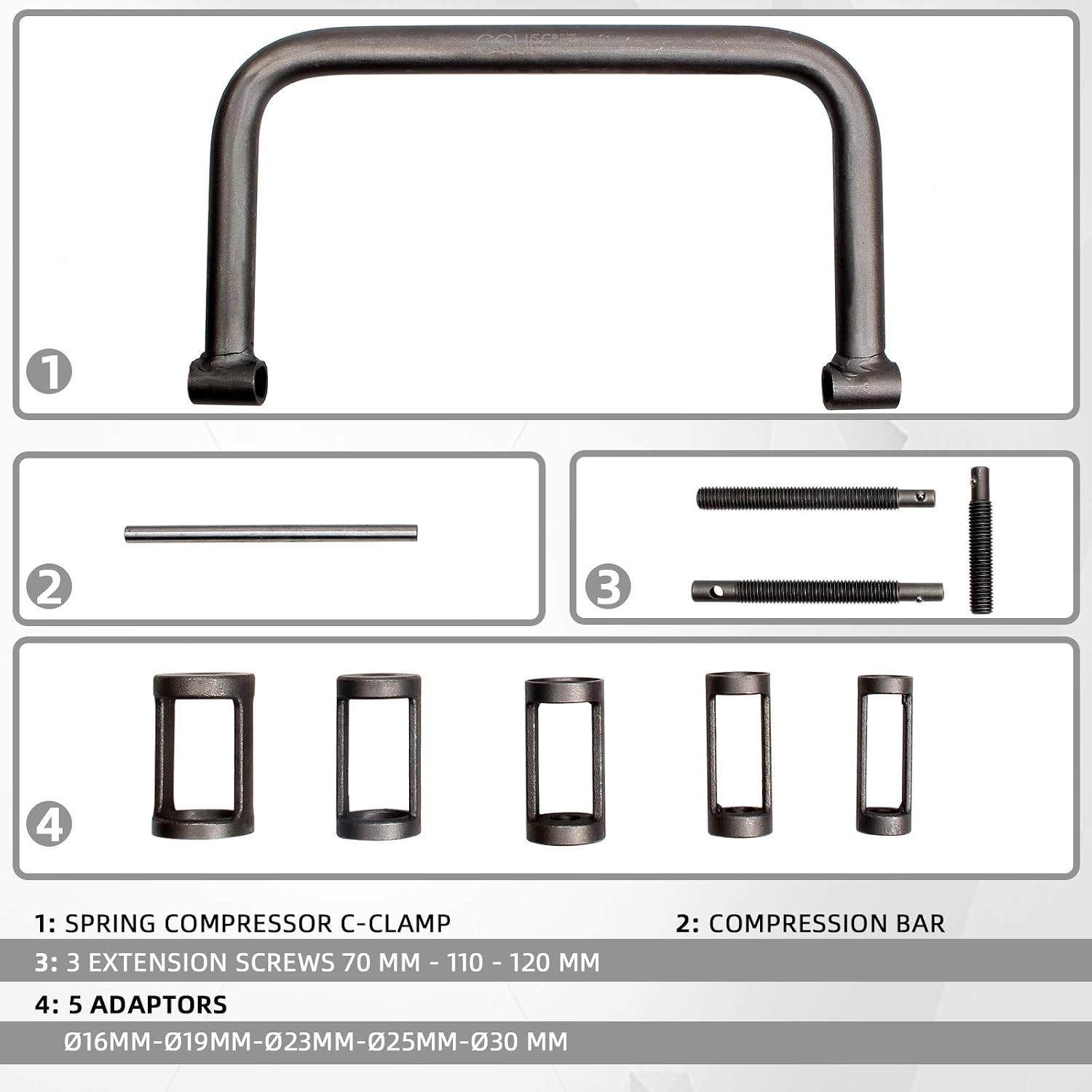 Detalle 2 de CCLIFE 10-tlg Universal Ventilfederspanner Satz – sicherer Spann- und Montagekomfort
