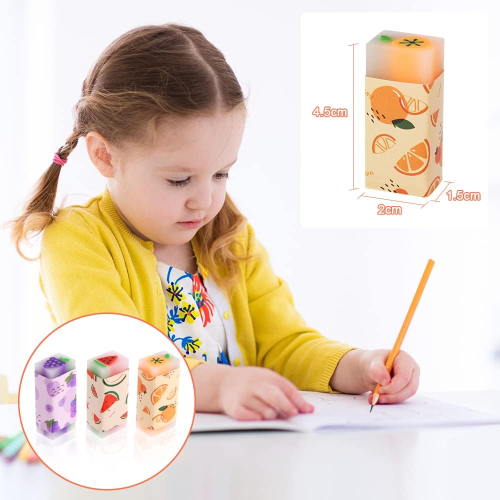 Detalle de Gommes fruits Vicloon ColoréEs – 6 gommes illustrées pour enfants et élèves