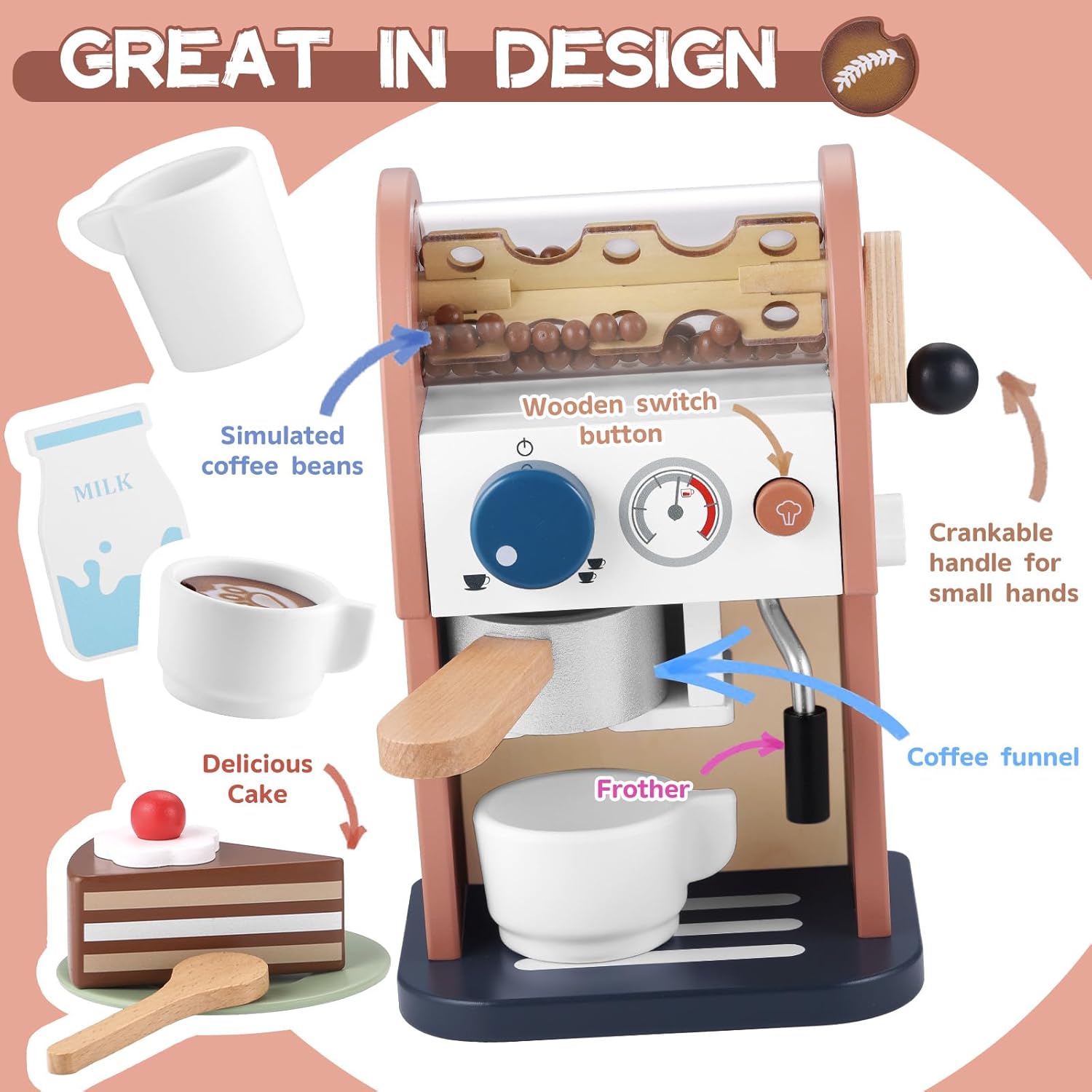 Thumbnail 1 de GAGAKU set gioco in legno per macchina da caffè da 15 pezzi