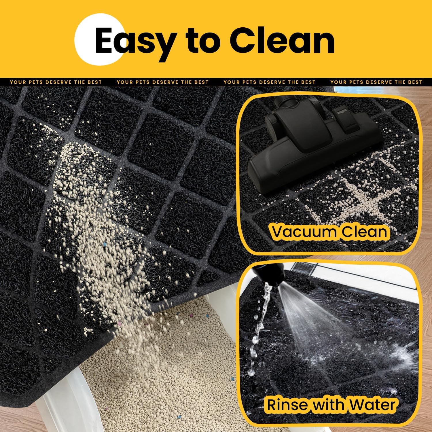 Thumbnail 6 de Conlun Cat Litter Mat Litter Trapping Mat — 61 x 43 cm, Premium PVC Grid Mesh, Waterproof and Easy to Clean