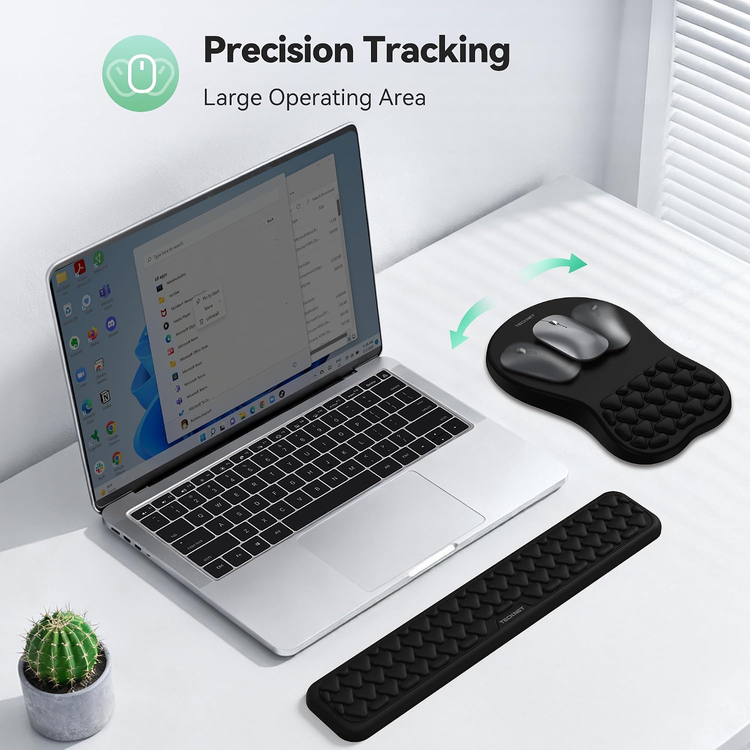 Thumbnail 6 de TECKNET Ergonomic Mouse Mat Wrist Support and Keyboard Wrist Rest with Massage Design