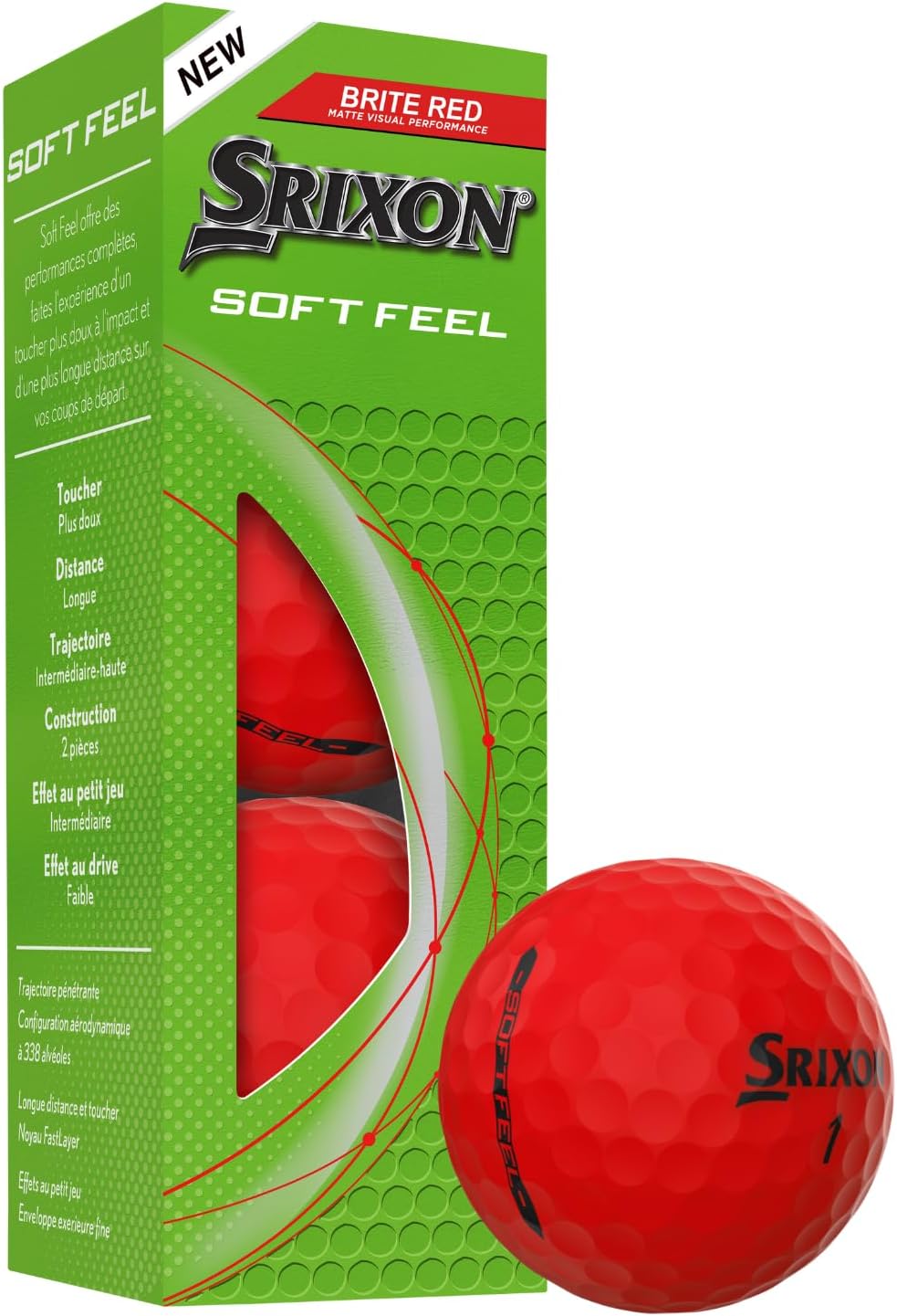 Thumbnail 3 de Srixon 2025 New Soft Feel Brite – czerwone, dwuczęściowe piłki golfowe