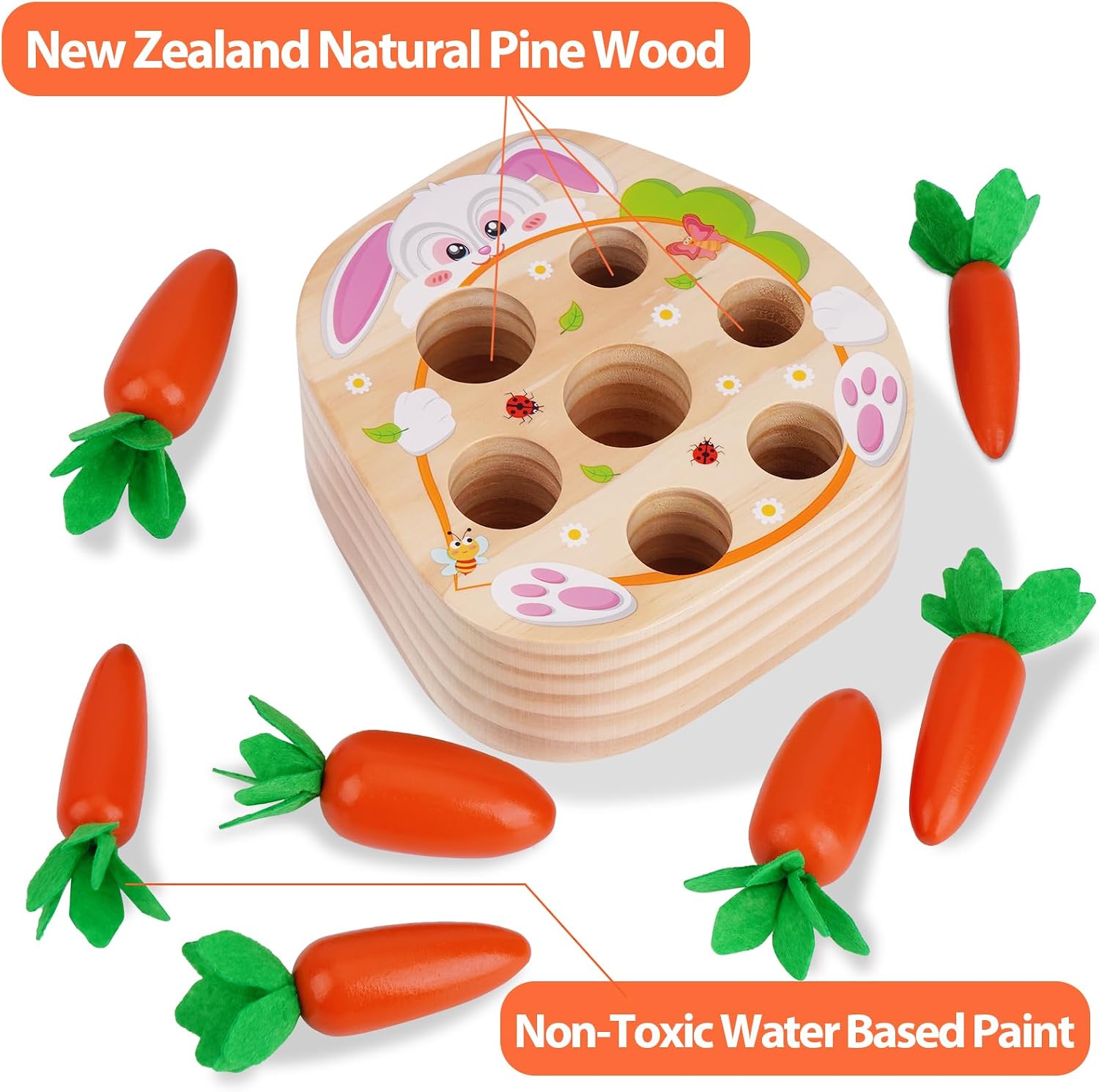 Thumbnail 4 de KMTJT Rabbit Carrot Harvest Montessori Toy