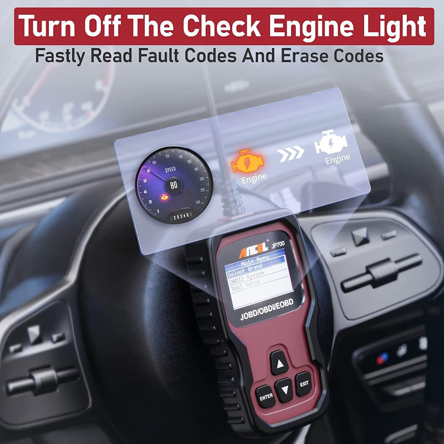 Thumbnail 2 de ANCEL JP700 JOBD OBD2 Japanese Car Scanner (OBDII diagnostic code reader for Toyota, Nissan, Honda, Mazda, Subaru vehicles)