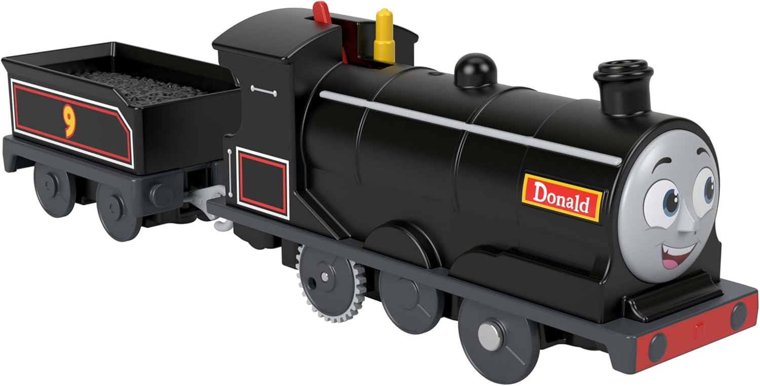 Detalle de Thomas & Friends Motorised Toy Train Donald (battery-powered) with coal cargo car, JBW21