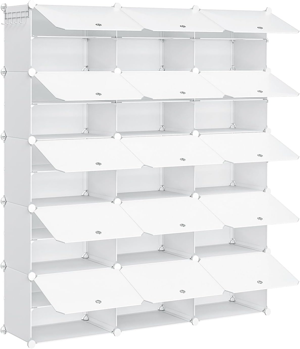 Imagen de HOOBRO Scarpiera 15 Scomparti con Sportello: scaffale portascarpe modulare in plastica, bianco, 40 x 30 x 30 cm en OfertitasTOP