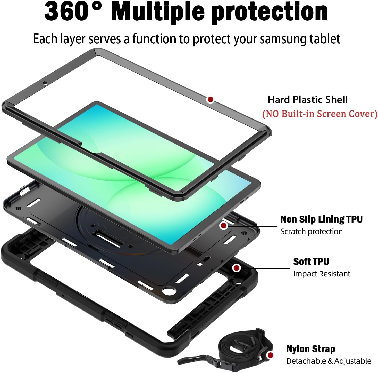 Detalle de Samsung Galaxy Tab A9+ Case 11" shockproof with strap
