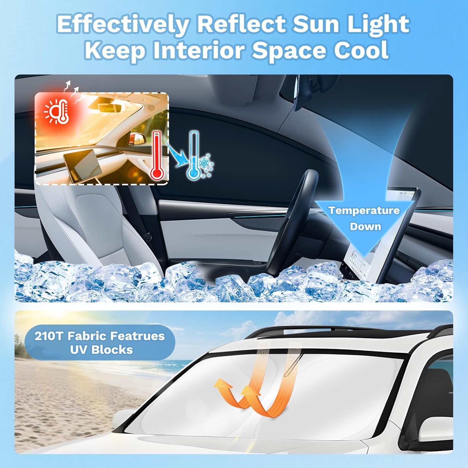 Detalle de KUST Car Window Shades for Chrysler Pacifica (2017-2025 / 2026) — 8-Piece Privacy & UV Block Set