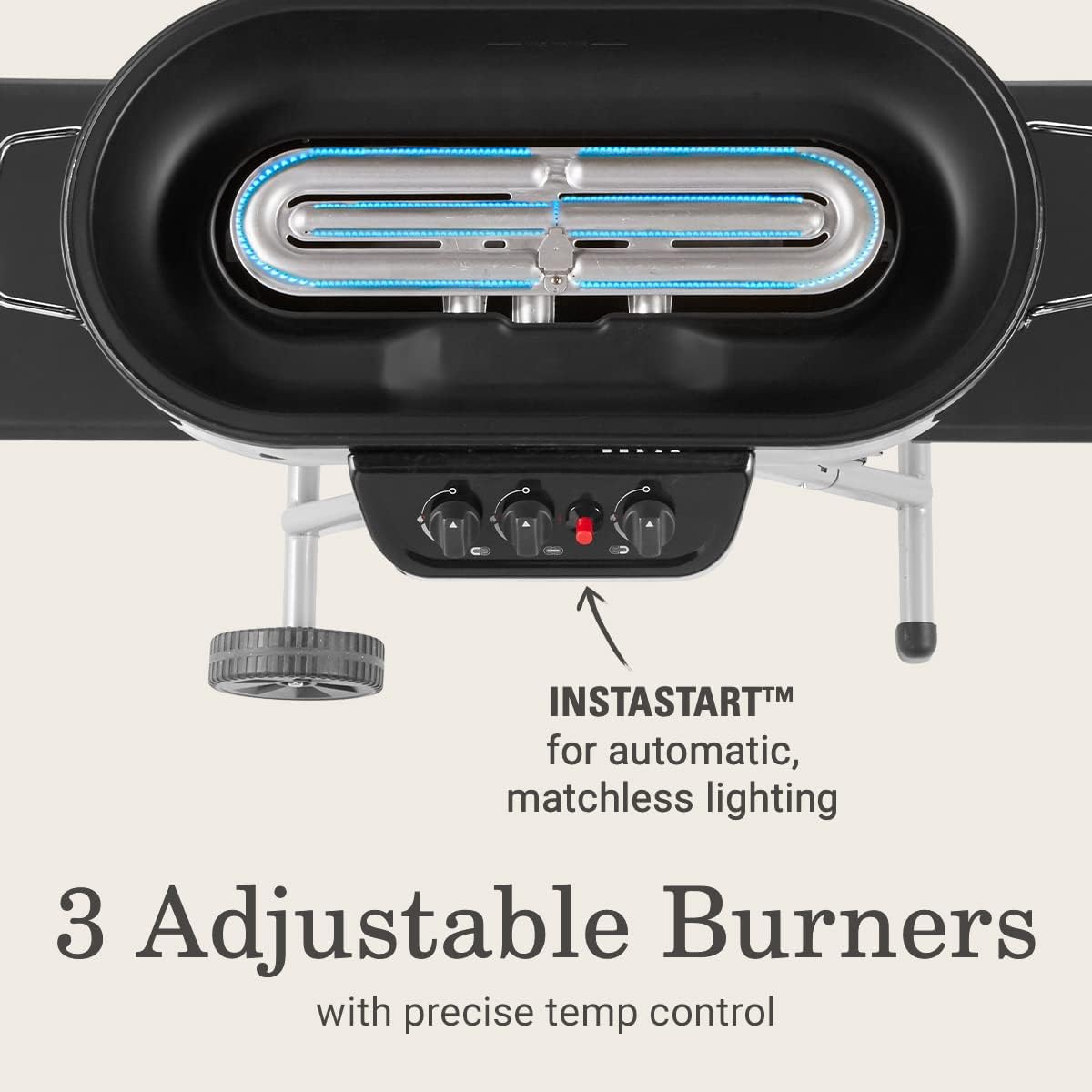 Detalle de Coleman RoadTrip 285 Portable Stand-Up Propane Grill with 3 Adjustable Burners & Instastart Ignition