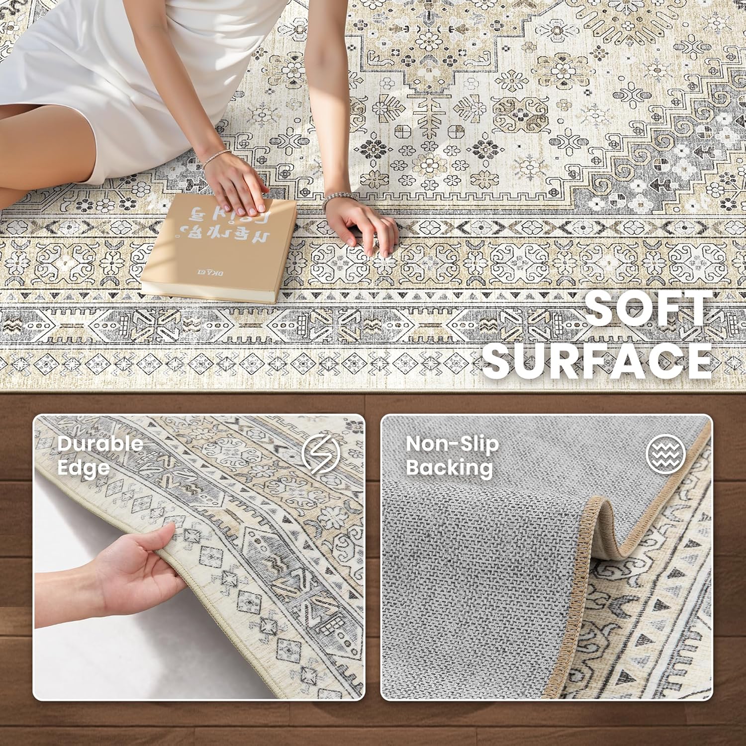 Detalle 2 de zesthome 10x14 Stain Resistant Area Rug