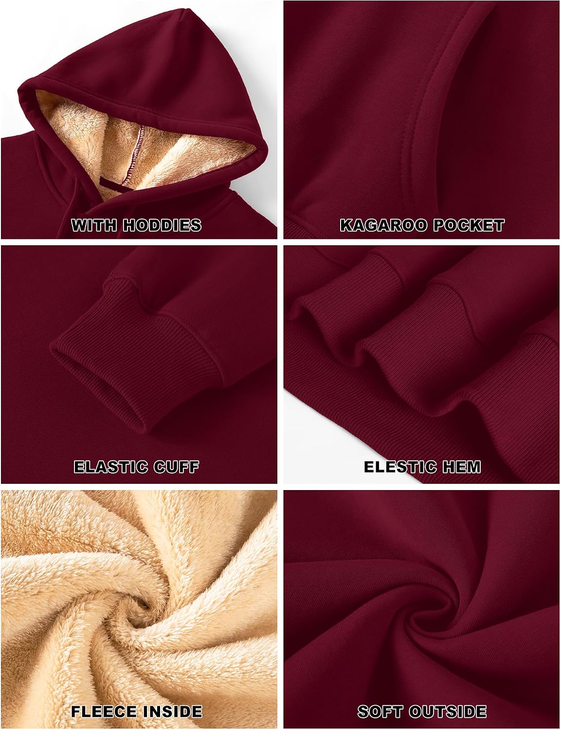 Detalle 2 de LOMON Women's Hoodie, 100% Cotton Shell
