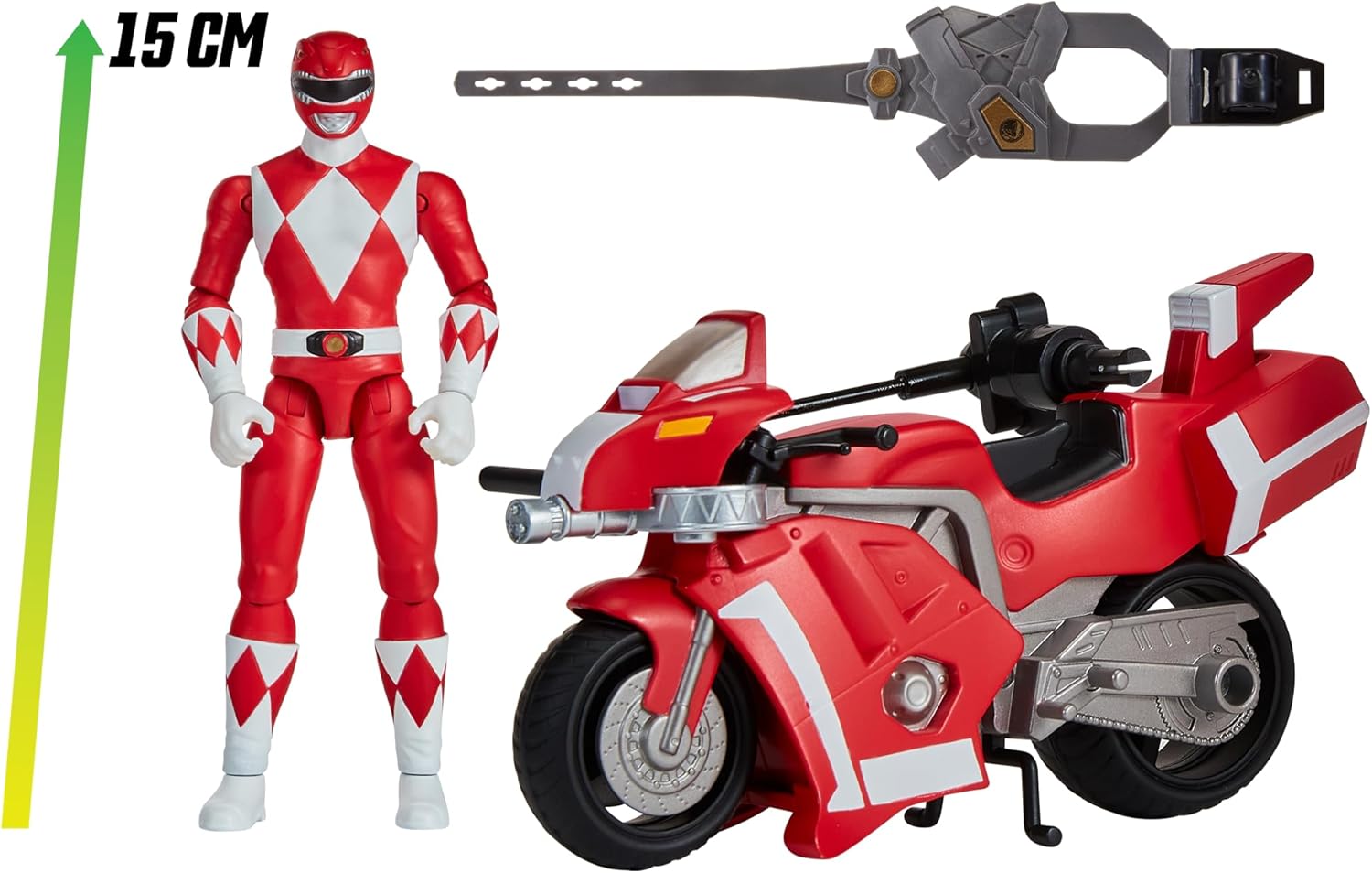 Thumbnail 4 de Power Ranger Véhicule Deluxe avec Figurine 15 cm – Ranger Rouge (Jason Lee Scott)