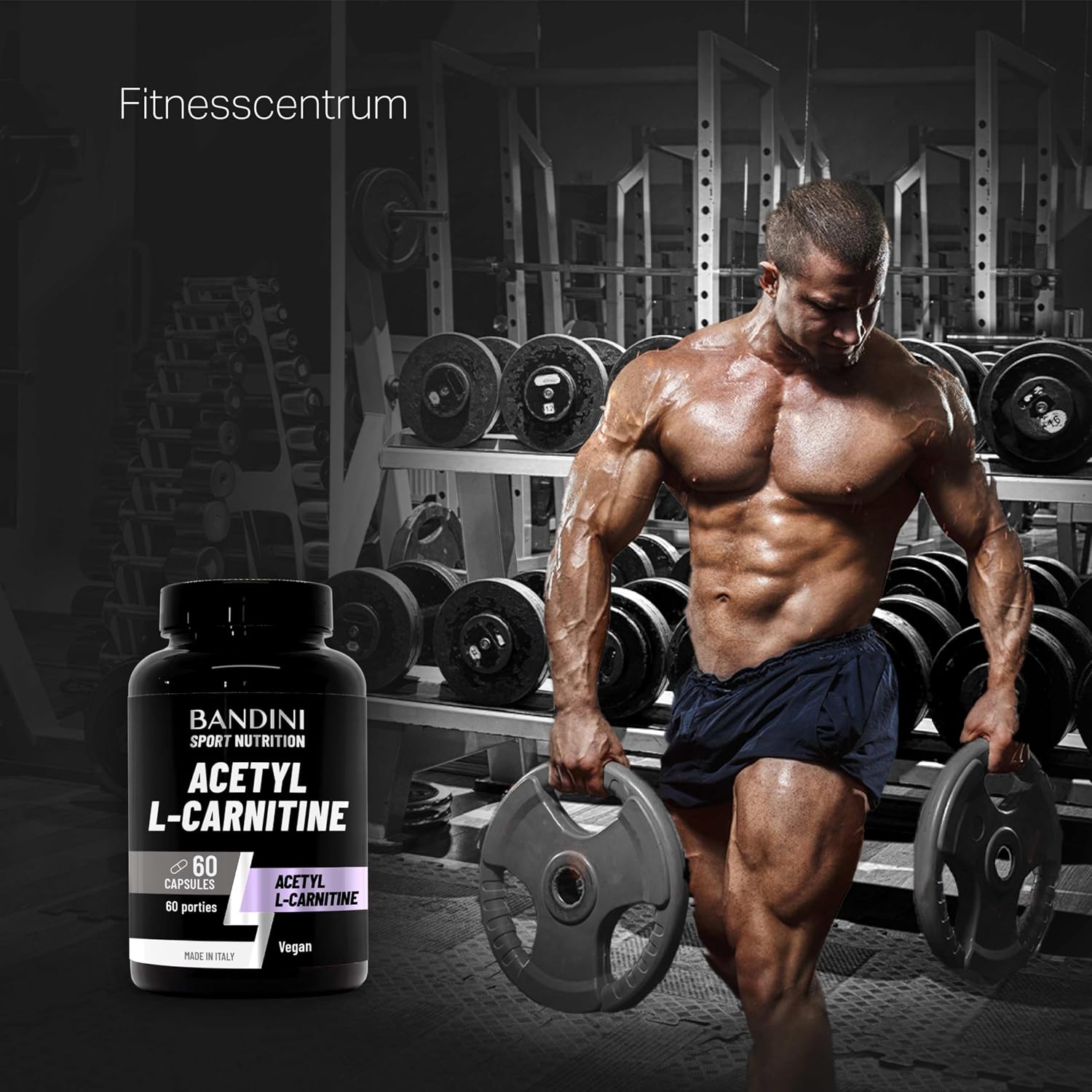 Detalle 2 de BANDINI Acetyl L-Carnitine 1000 mg, veganistische capsules, 60 stuks