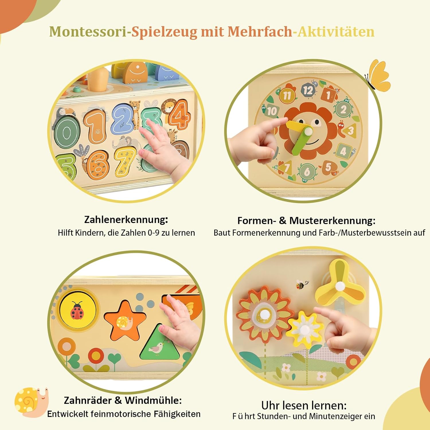 Detalle 2 de Almaxi Montessori 6-in-1 Wooden Tissue Box Toy for 1 Year Olds