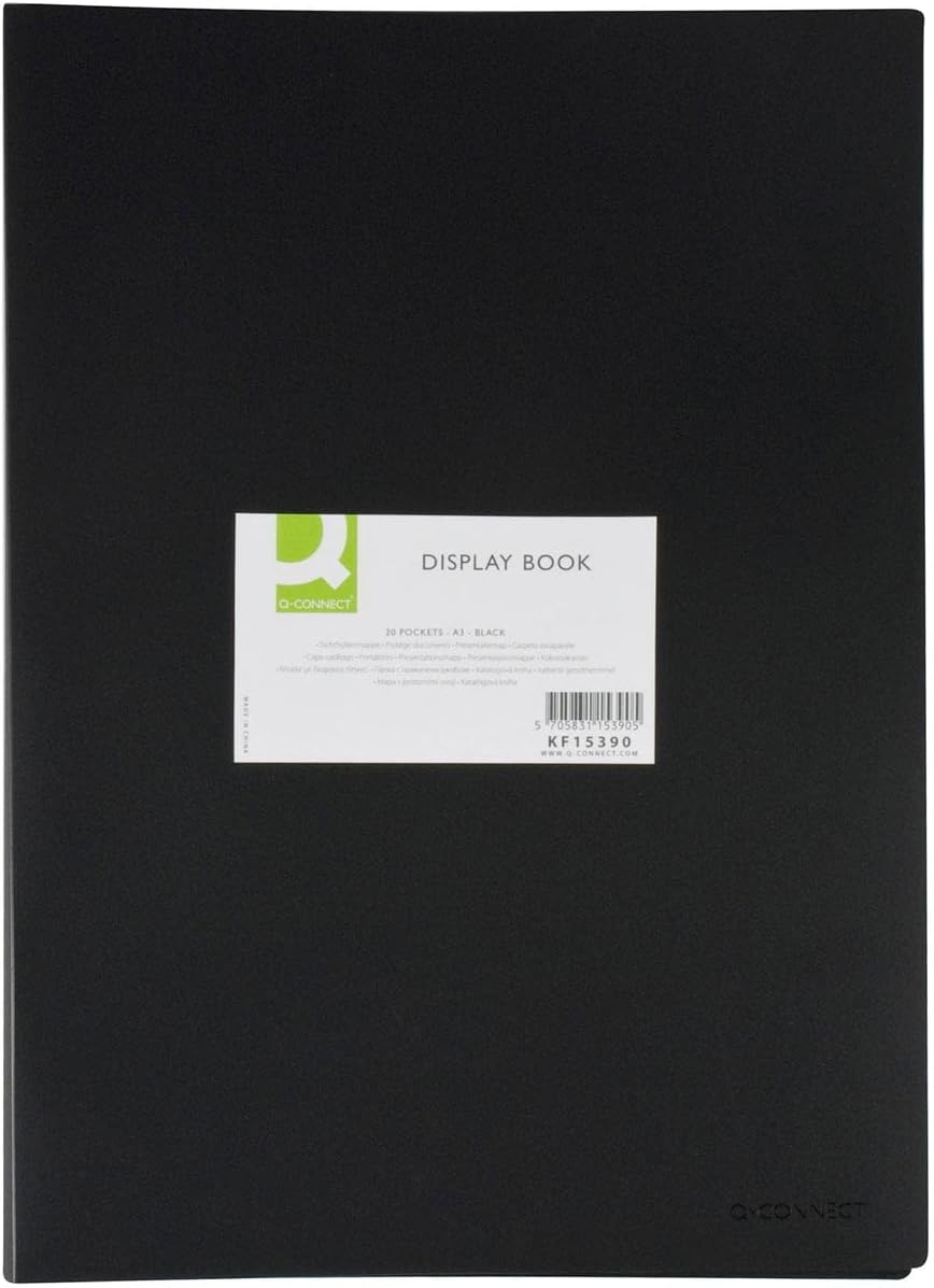 Detalle de Q-Connect KF15390 documentenmap A3 met 20 vakken, zwart polypropyleen