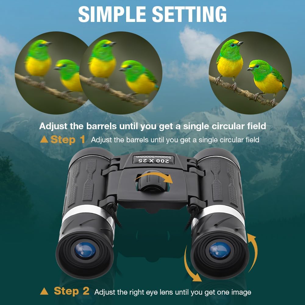 Thumbnail 2 de OFFCUP 200x25 Compact Binoculars: High Power, Ultra-Portable Pocket Binoculars