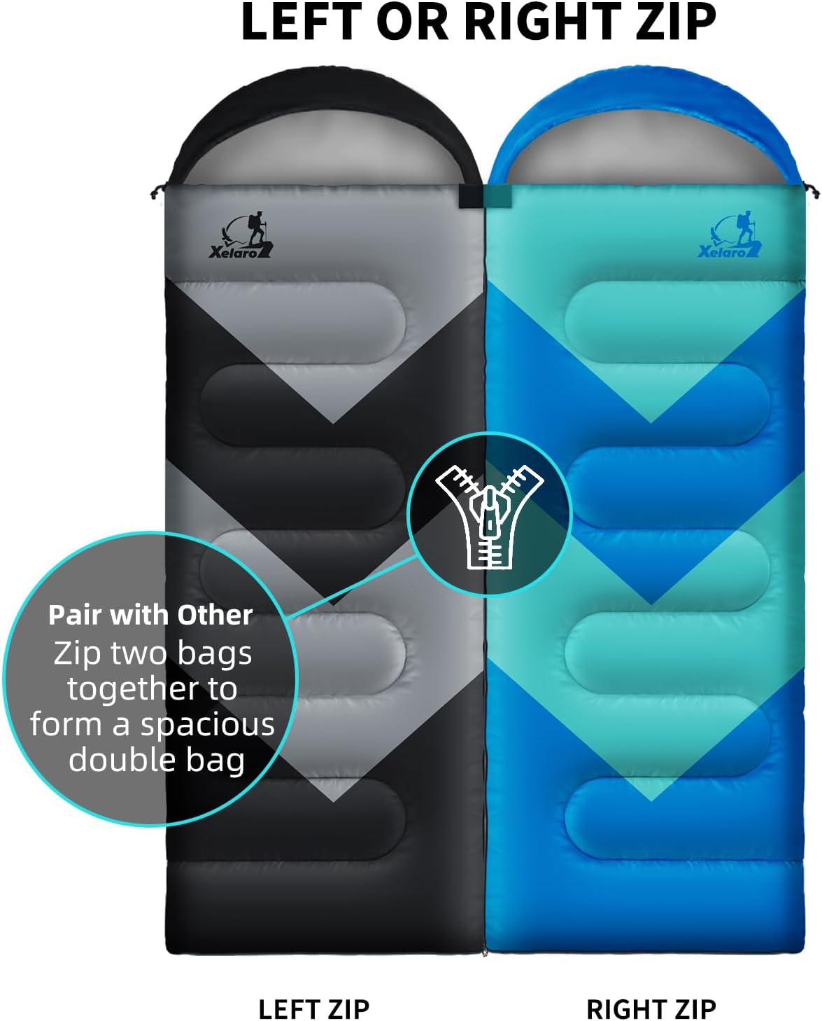 Detalle de Xelaro Sleeping Bag, 86.6 x 31.5 Inches