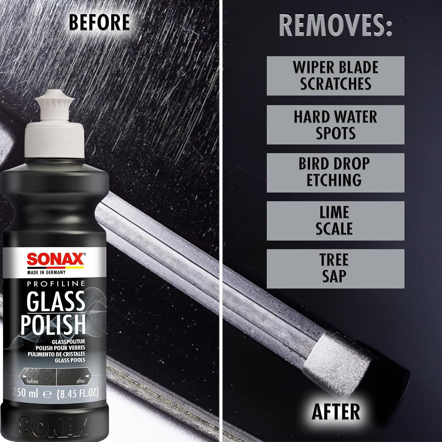 Thumbnail 1 de SONAX PROFILINE Glass Polish (250 ml) – polissage sans silicone pour vitres automobiles