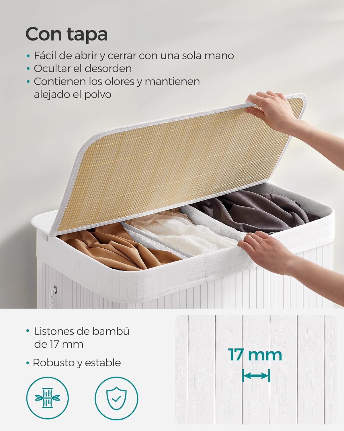 Thumbnail 2 de SONGMICS Cesto Ropa Sucia 150 L