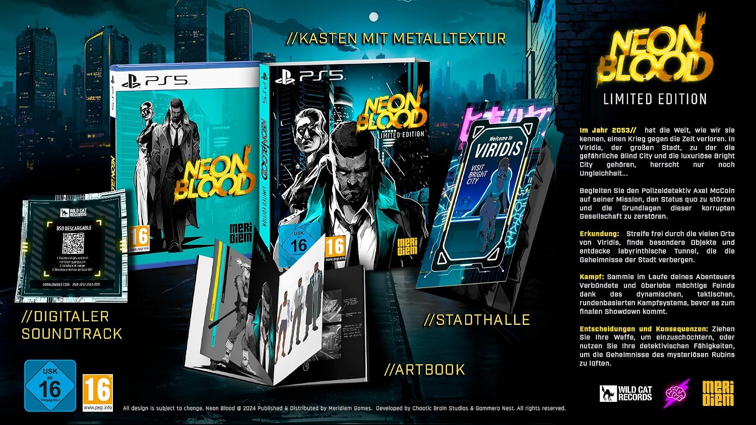 Detalle de NEON BLOOD – Limited Edition für PS5: Cyberpunk-Detektivabenteuer mit rundenbasiertem Kampf