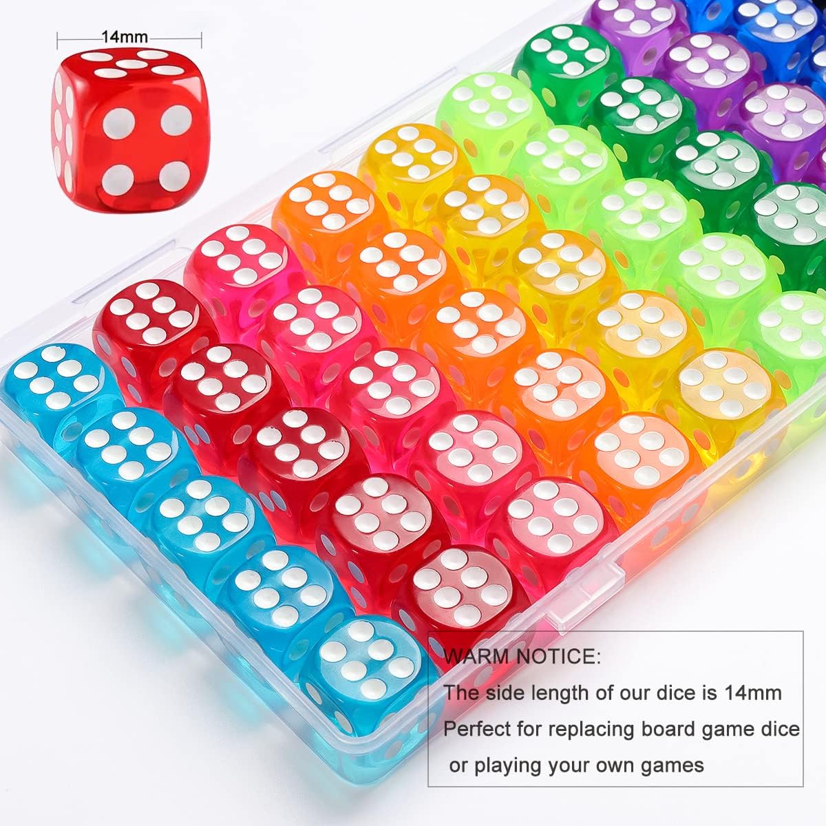 Detalle 2 de 50 Pieces 14mm Bulk Dice Set for Learning 🎲
