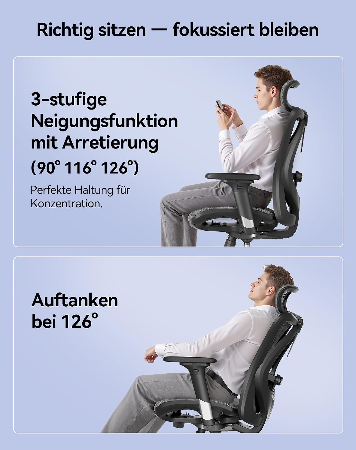 Thumbnail 6 de SIHOO ergonomischer Bürostuhl 150 kg